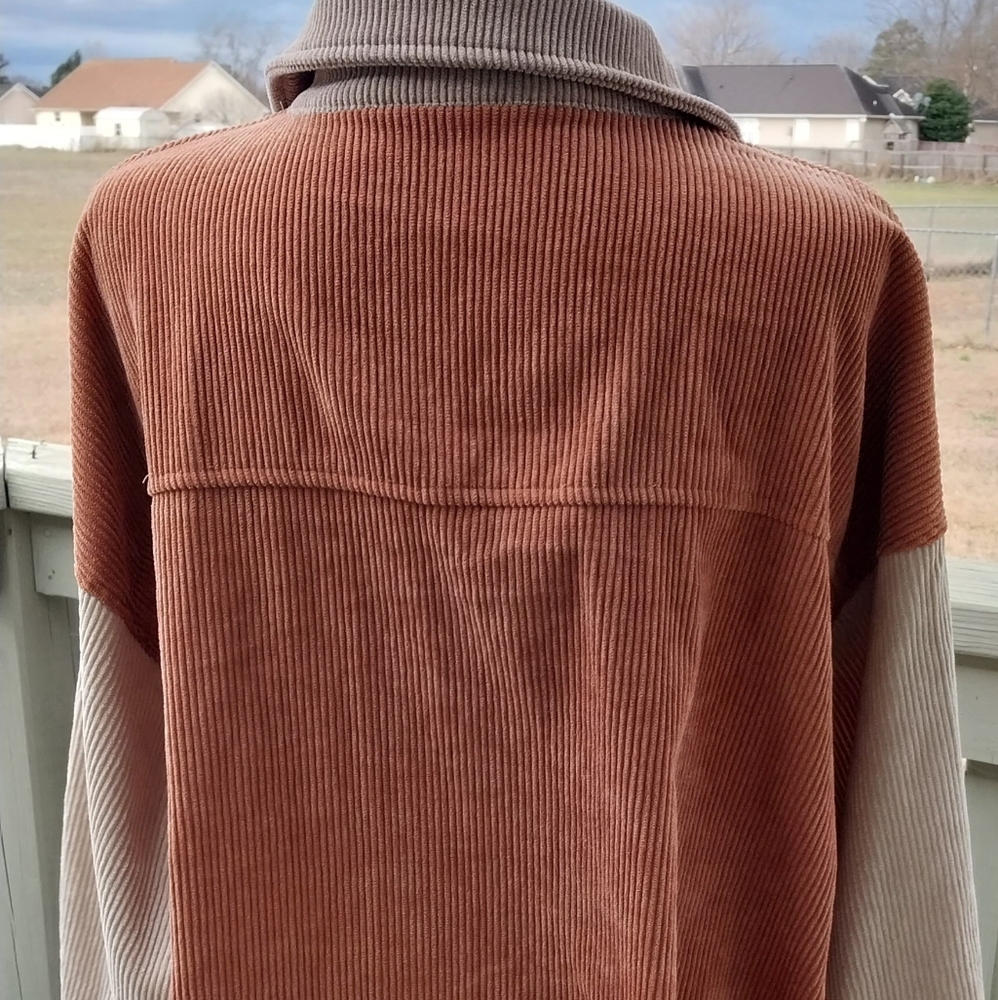 Wishlist Corduroy Color Block Button Down- M/L - image 4